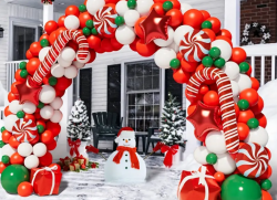 Candy Cane Balloon arch