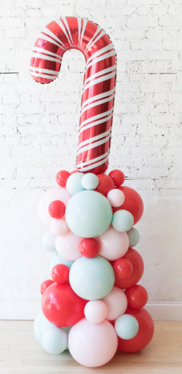 Candy Cane Balloon column