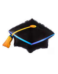 Black Graduation Cap Foil Mylar Balloon