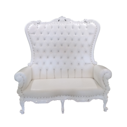 Double Throne Settee White with White trim